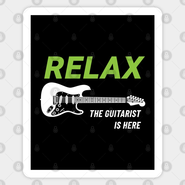 Relax The Guitarist Is Here S-Style Electric Dark Theme Sticker by nightsworthy